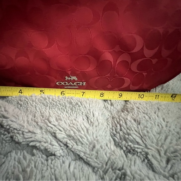Like new, Coach, Red, soft fabric, shoulder bag, purse - Picture 6 of 6
